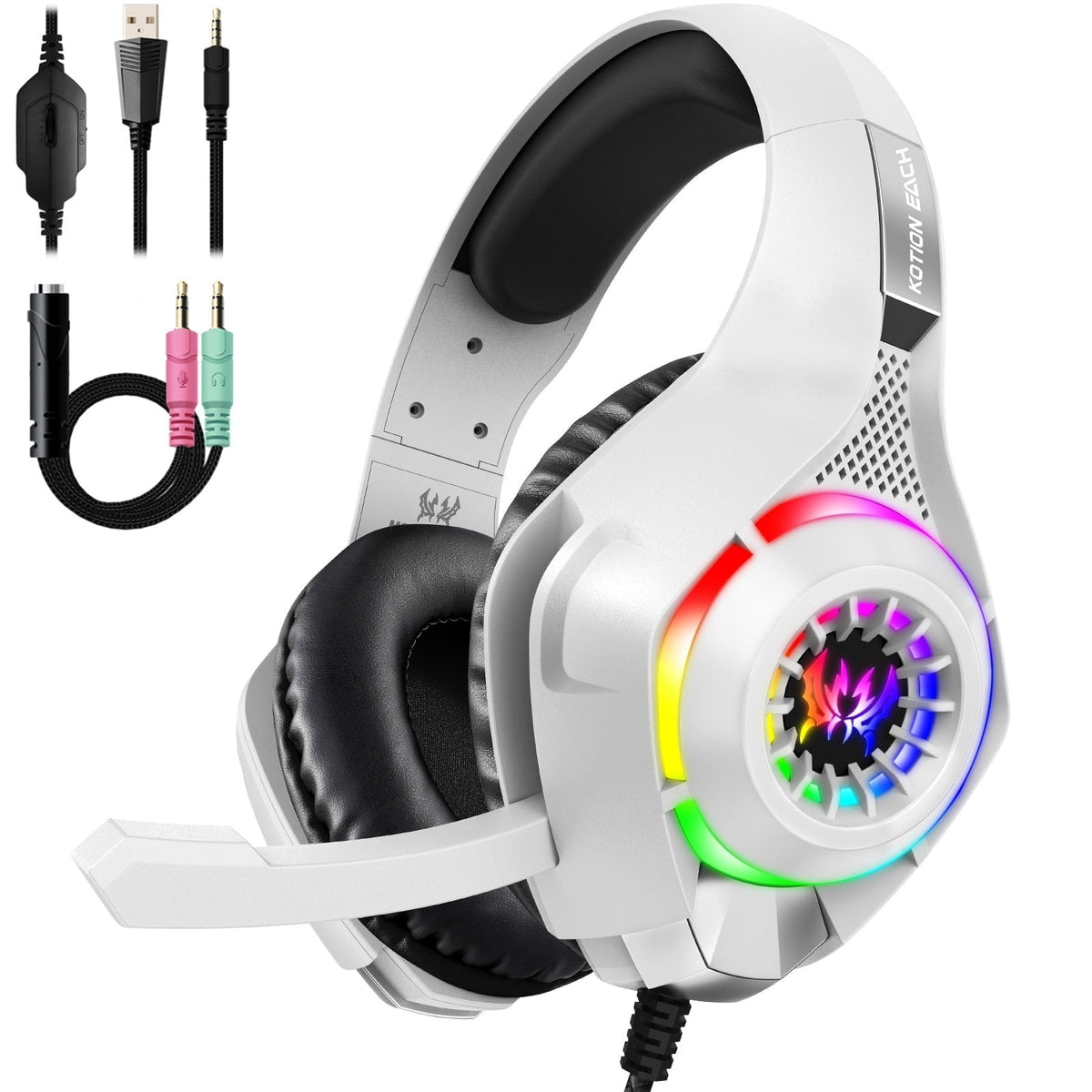 Elite Gamer Headset with Mic & LED Lights – Wired Audio Excellence