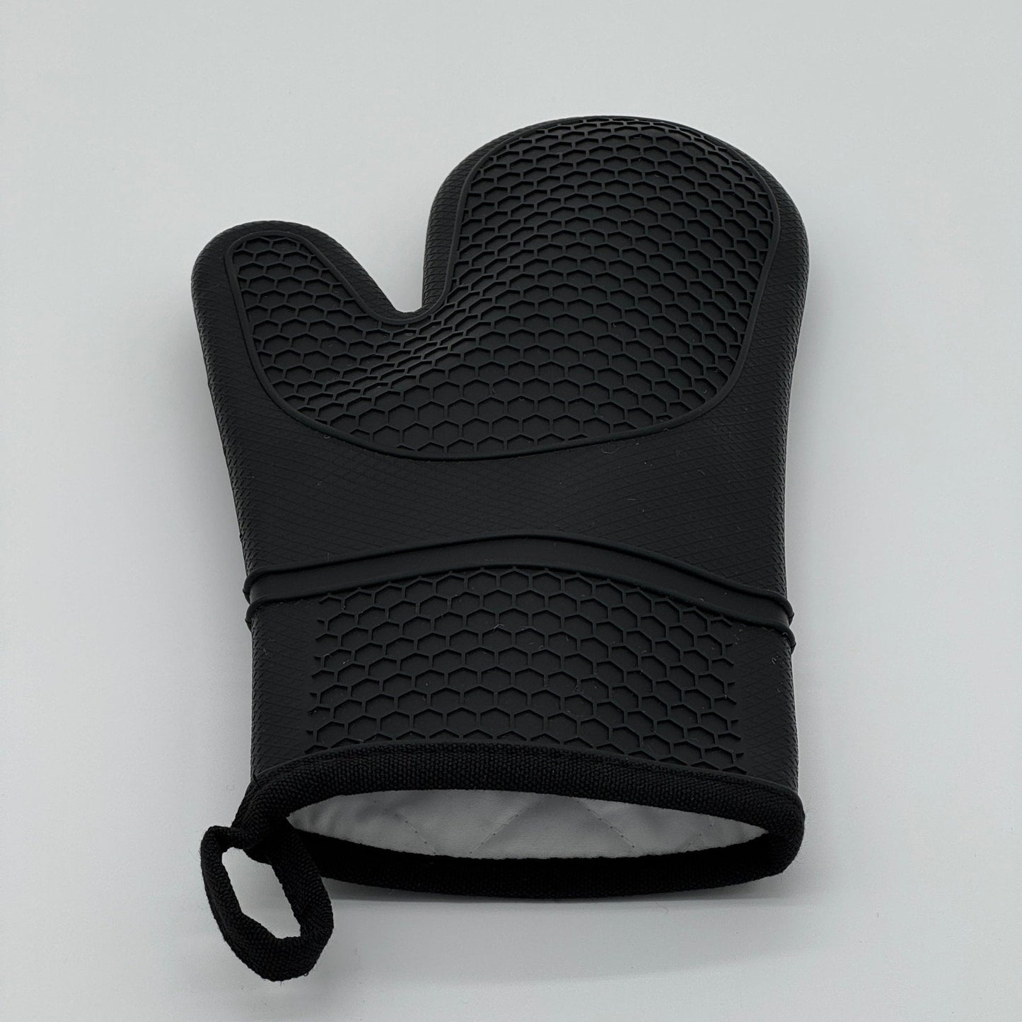 Silicone Oven Gloves in Black – Cotton-Lined, Non-Slip, 1 Set