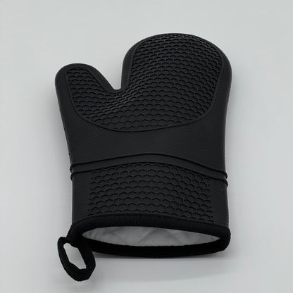 Silicone Oven Gloves in Black – Cotton-Lined, Non-Slip, 1 Set