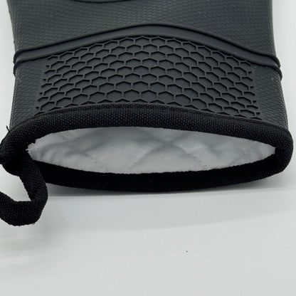 Silicone Oven Gloves in Black – Cotton-Lined, Non-Slip, 1 Set