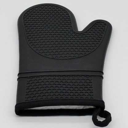 Silicone Oven Gloves in Black – Cotton-Lined, Non-Slip, 1 Set