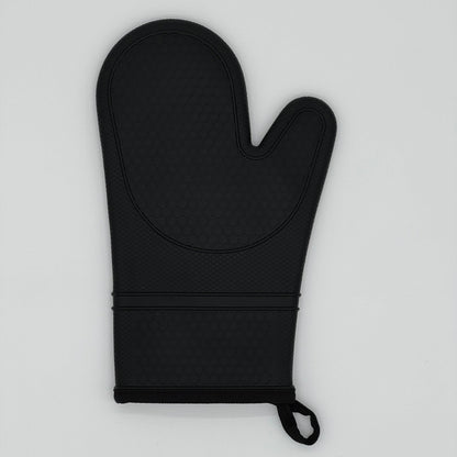 Silicone Oven Gloves in Black – Cotton-Lined, Non-Slip, 1 Set