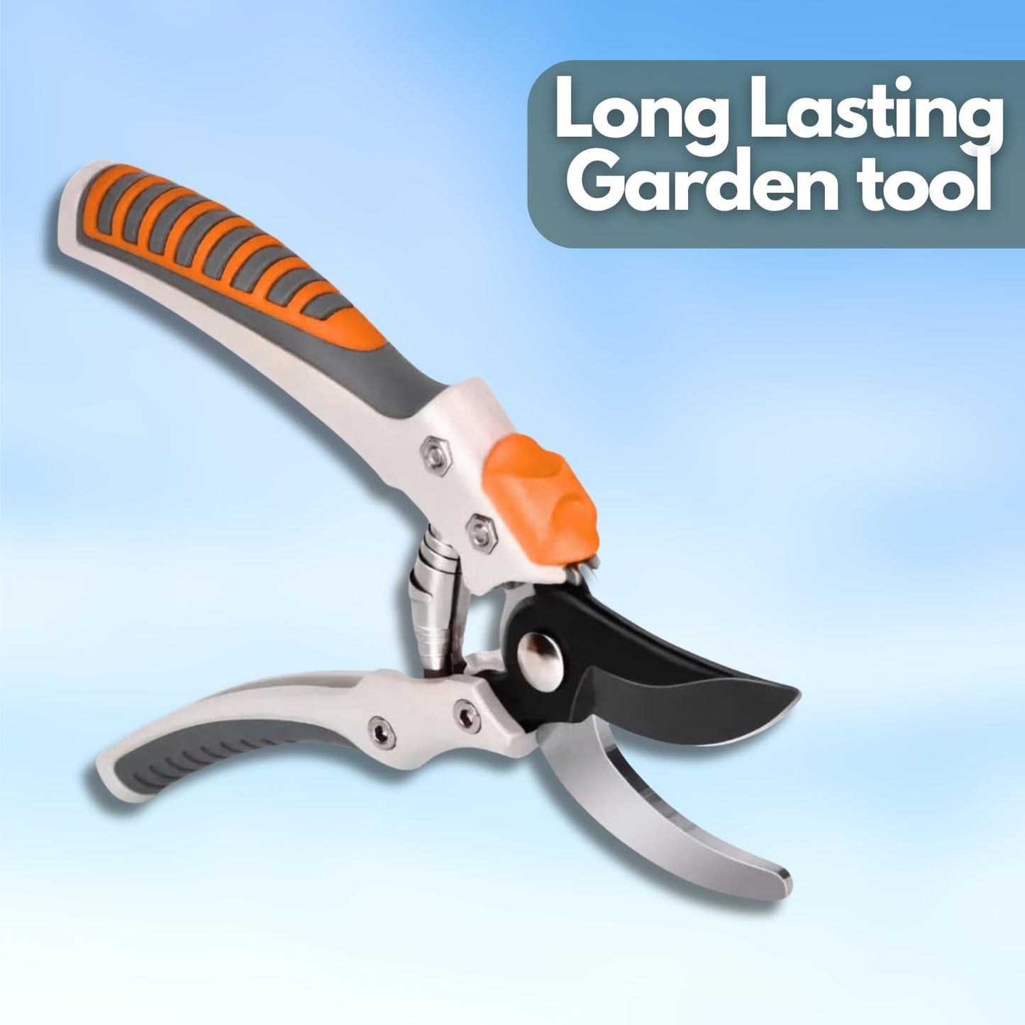 Precision Pruner with Carbon Steel Blade | Cuts Branches Up to 19mm | Ergonomic Soft Grip Handles | Ideal for Gardening & Fruit Harvesting