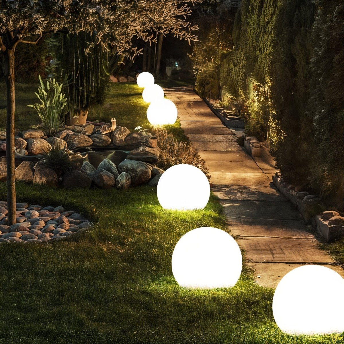 Smart Portable Garden Lamp - LED Globe Light with Color Change Feature
