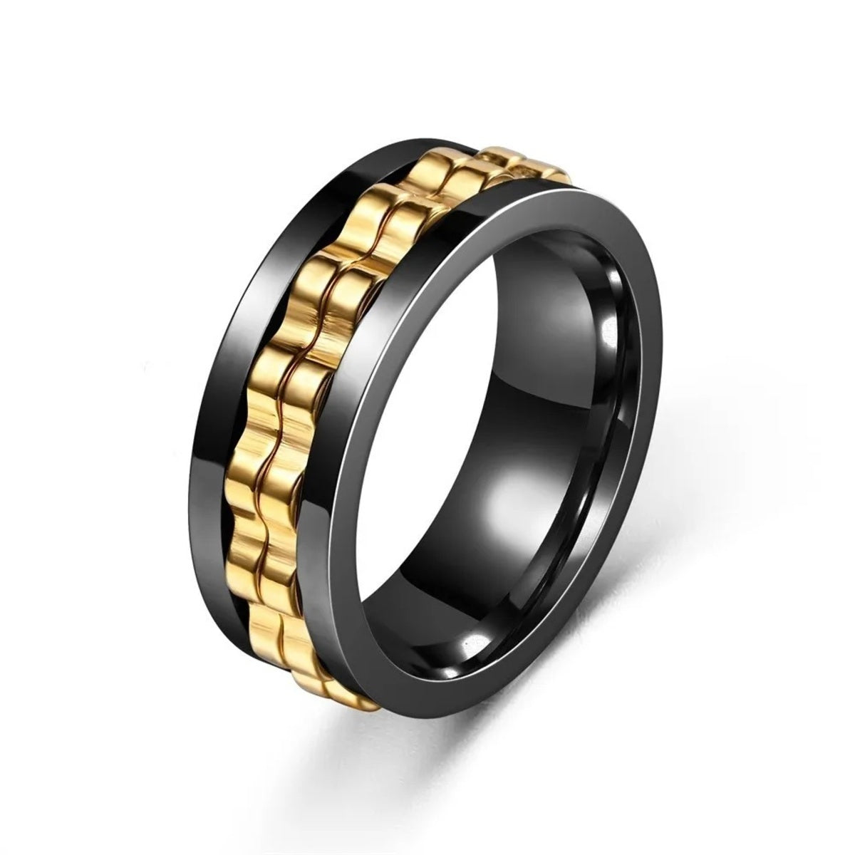 Fidget Spinner Band - Stainless Steel Gear Chain Ring