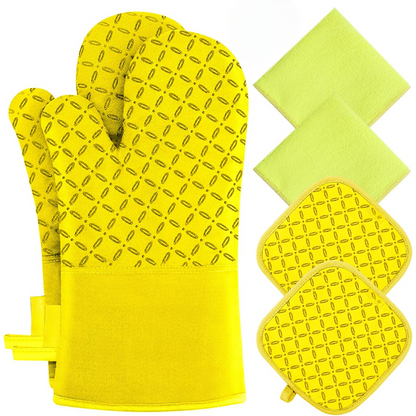 Silicone Oven Mitts Set of 6 – Heat Resistant up to 260°C