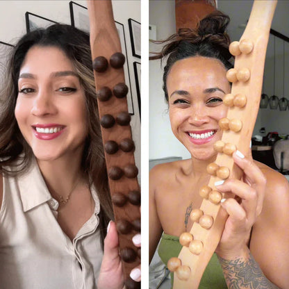 Natural Wood Body Massage Roller for Smooth Skin