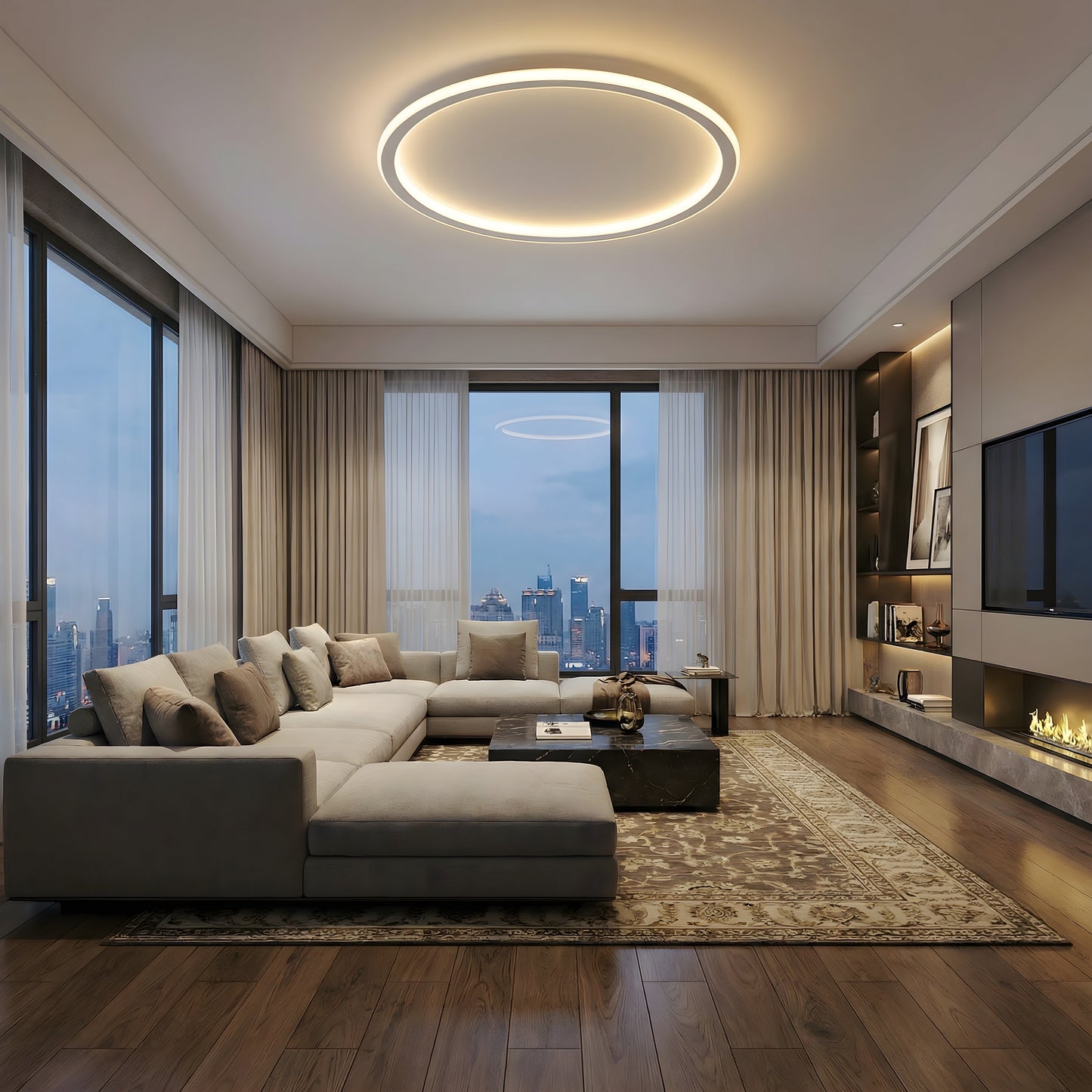 Modern Ceiling Lamp – Round Flush Mount Light for Scandinavian Living Rooms