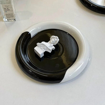 Modern Serving Dish – Geometric Design Ceramic Plate