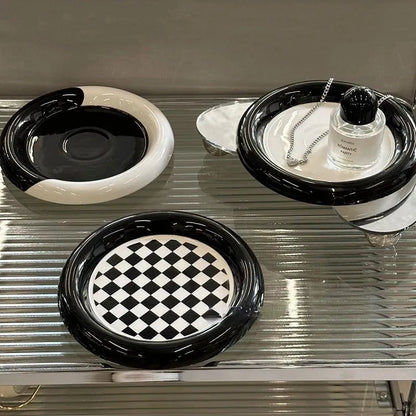Modern Serving Dish – Geometric Design Ceramic Plate