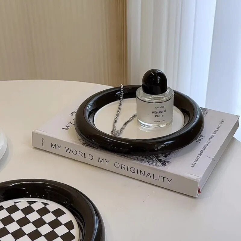 Modern Serving Dish – Geometric Design Ceramic Plate