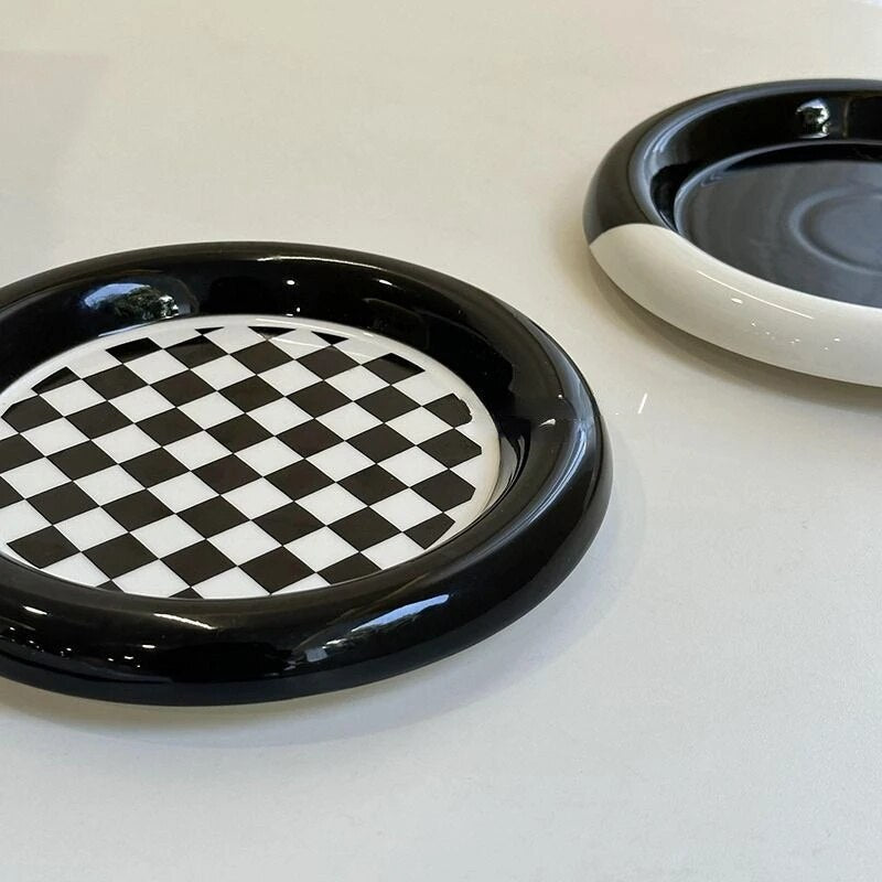 Modern Serving Dish – Geometric Design Ceramic Plate