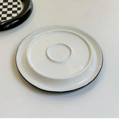 Modern Serving Dish – Geometric Design Ceramic Plate