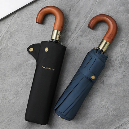 Automatic Umbrella with Windproof Design in Wood Finish