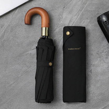 Automatic Umbrella with Windproof Design in Wood Finish