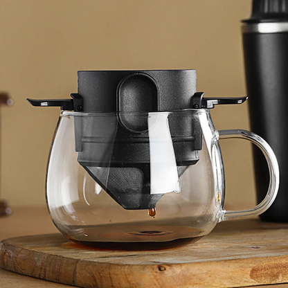 Travel Mug for Pour Over Coffee with Reusable Filter