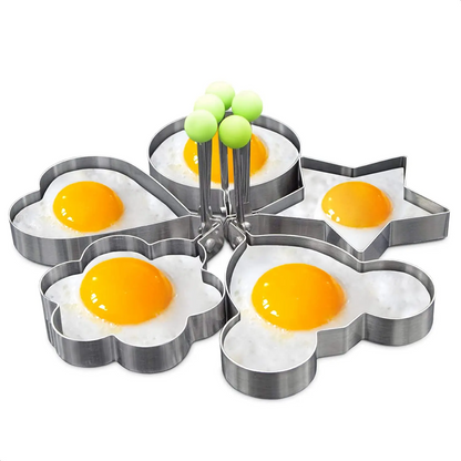Heart-Shaped Pancake and Fried Egg Mold in Stainless Steel