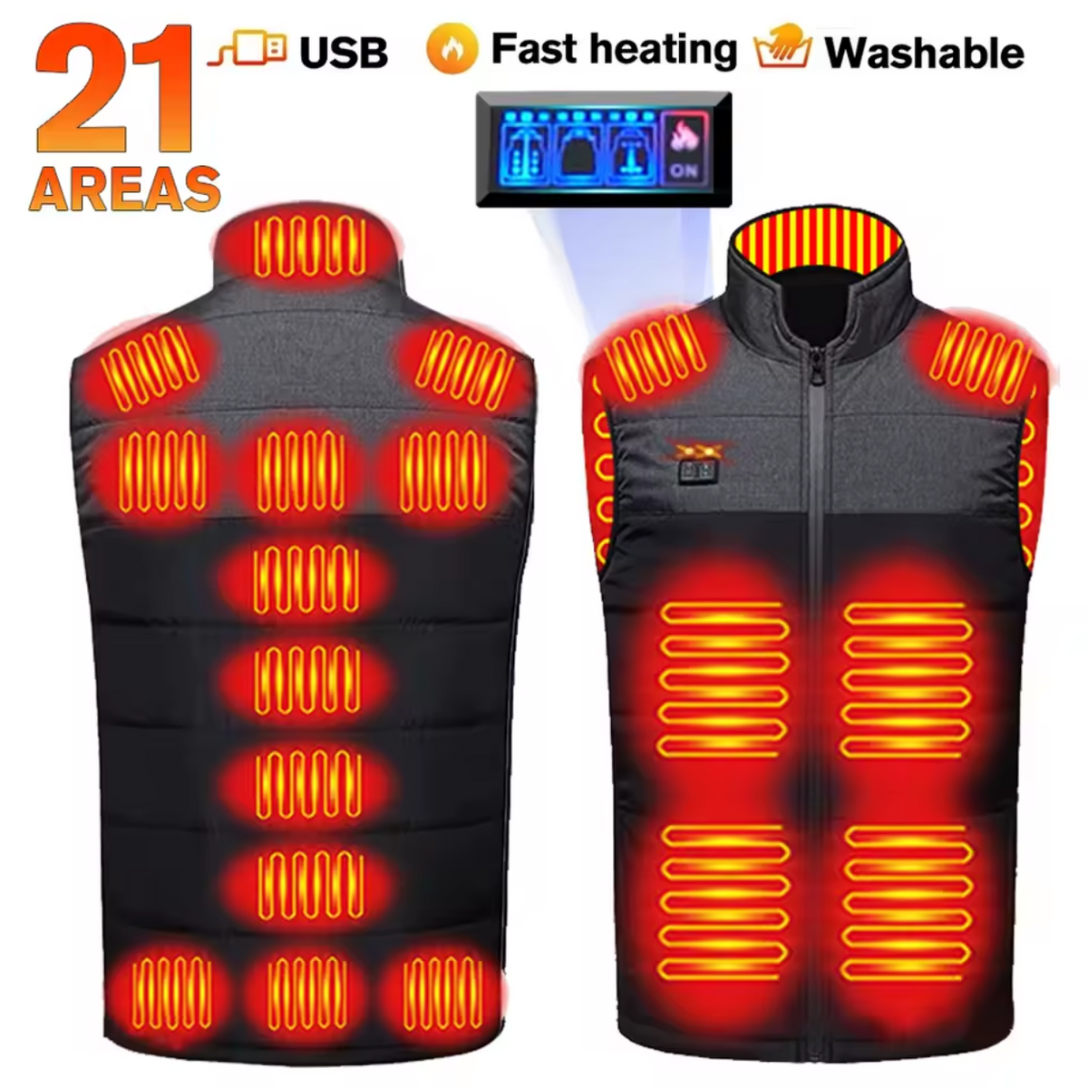 Adjustable Heat Electric Heated Vest