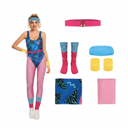Retro Fitness Party Costume Set – 80s Inspired Outfit