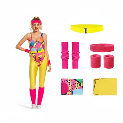 Retro Fitness Party Costume Set – 80s Inspired Outfit