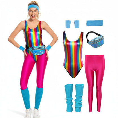 Retro Fitness Party Costume Set – 80s Inspired Outfit