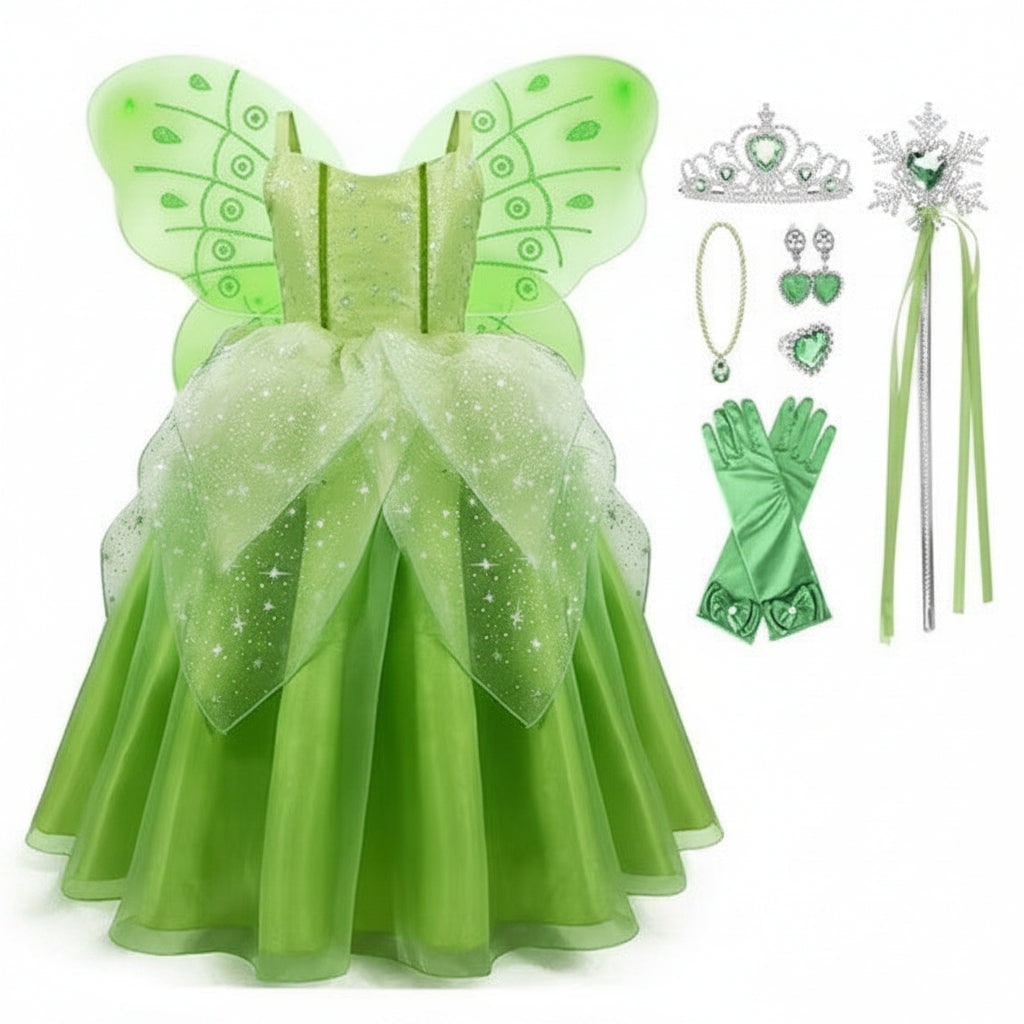 Enchanting Fairy Dress Set for Girls with Wings and Accessories