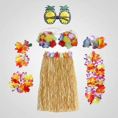 Tropical Dance Costume Set for Four with Flower Accessories