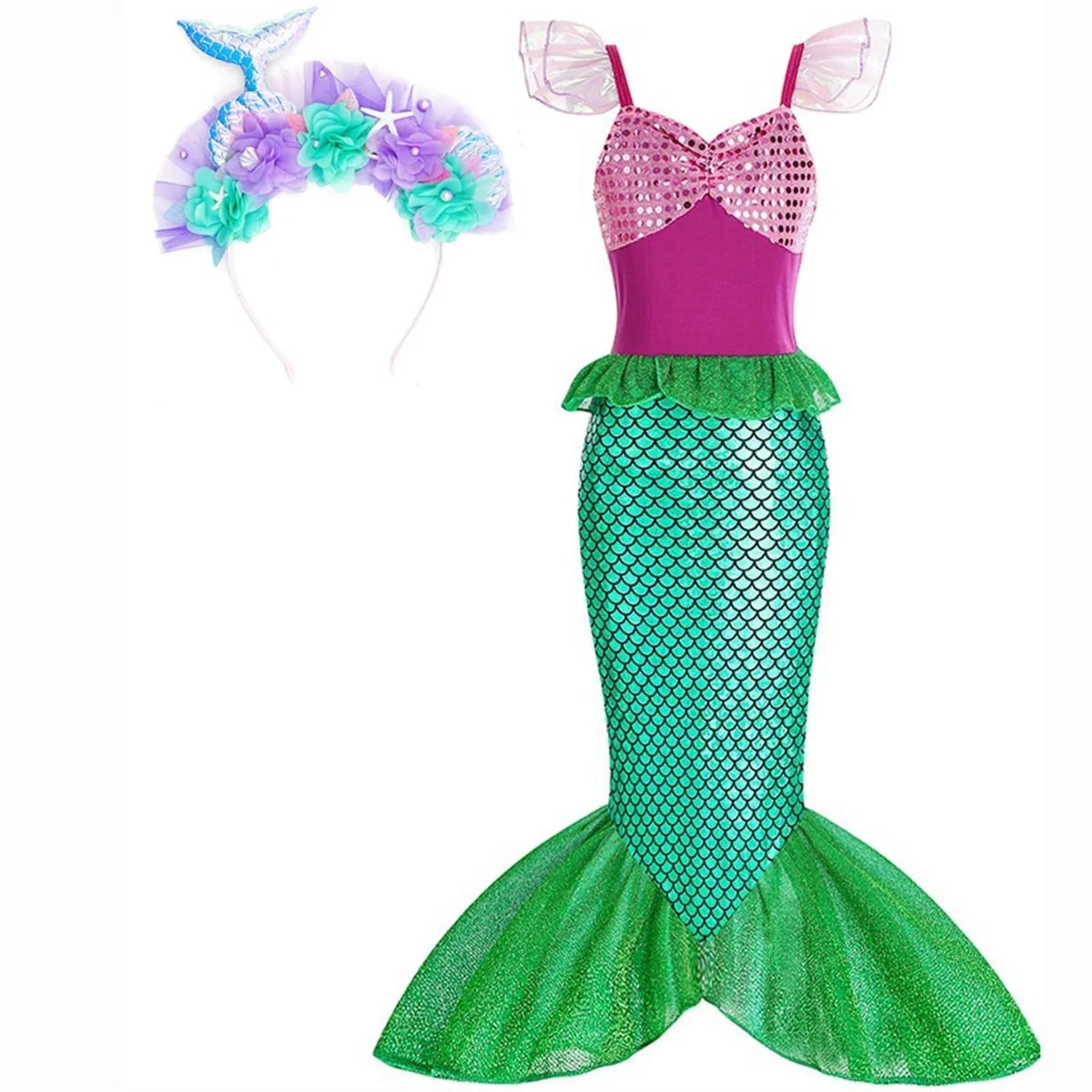 Enchanting Mermaid Dress-Up Set for Girls with Accessories