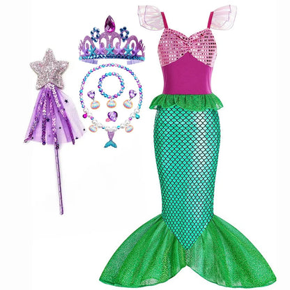 Enchanting Mermaid Dress-Up Set for Girls with Accessories