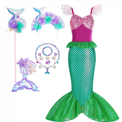 Enchanting Mermaid Dress-Up Set for Girls with Accessories