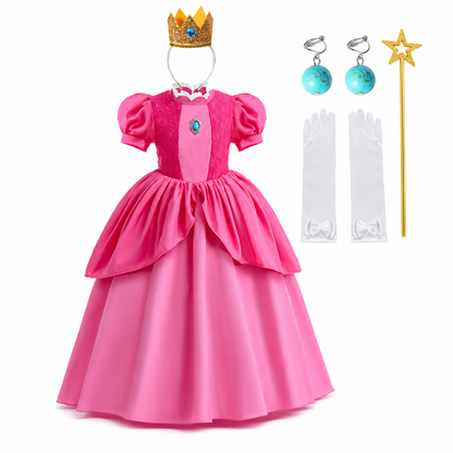 Enchanted Fairy Princess Costume Set with Crown, Gloves, and Wand