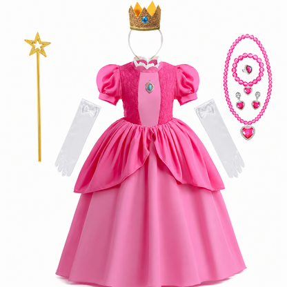 Enchanted Fairy Princess Costume Set with Crown, Gloves, and Wand