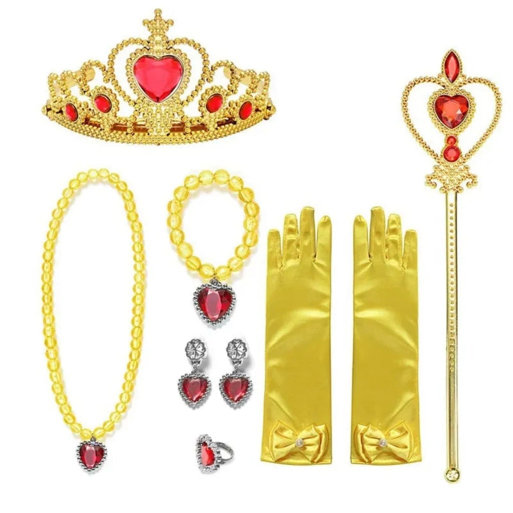Enchanting Yellow Princess Dress Set with Tiara & Scepter