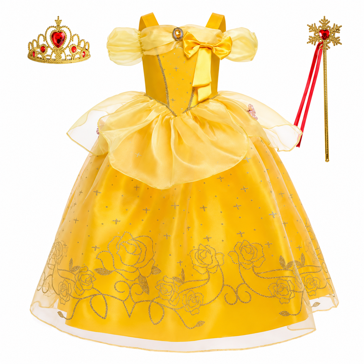Enchanting Fairy Tale Princess Outfit with Accessories Set