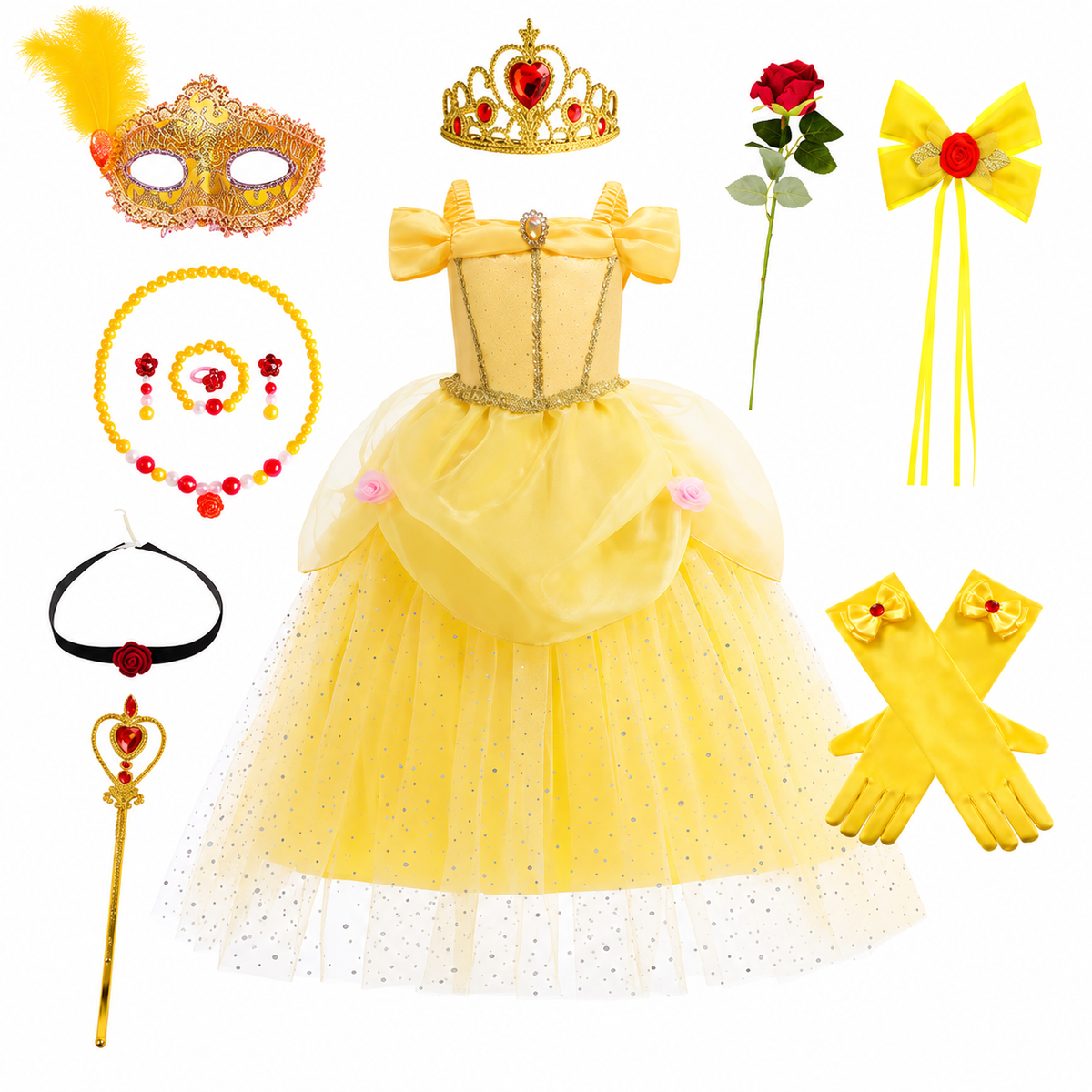 Enchanting Fairy Tale Princess Outfit with Accessories Set