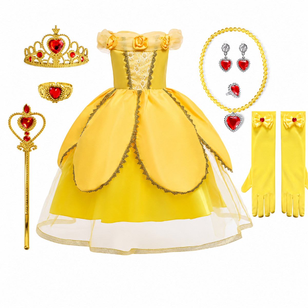 Enchanting Fairy Tale Princess Outfit with Accessories Set