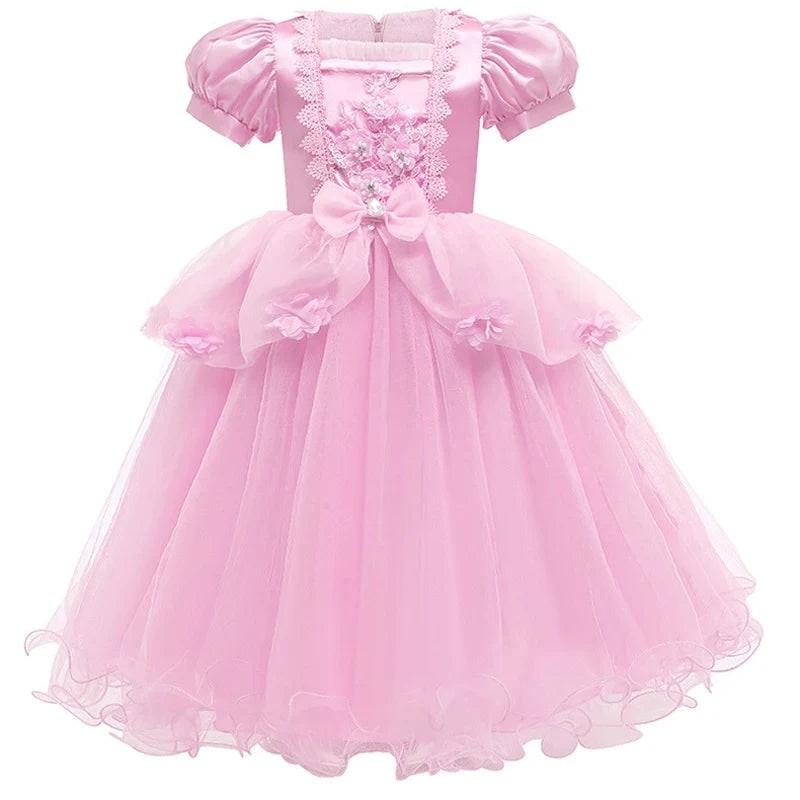 Enchanting Fairy Tale Dress for Girls with Puff Sleeves