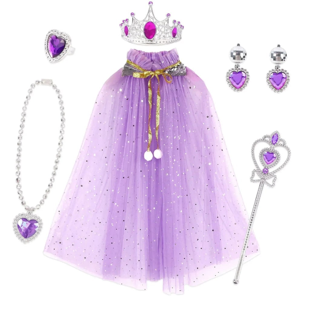 Enchanting Princess Dress-Up Ensemble for Kids with Accessories