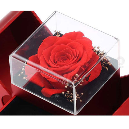 Enchanting Jewelry Box with Everlasting Rose & Necklace for Special Proposals