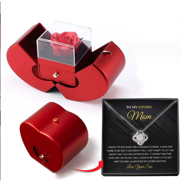 Enchanting Jewelry Box with Everlasting Rose & Necklace for Special Proposals