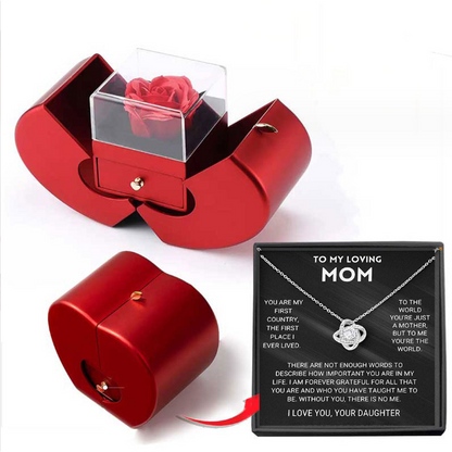 Enchanting Jewelry Box with Everlasting Rose & Necklace for Special Proposals