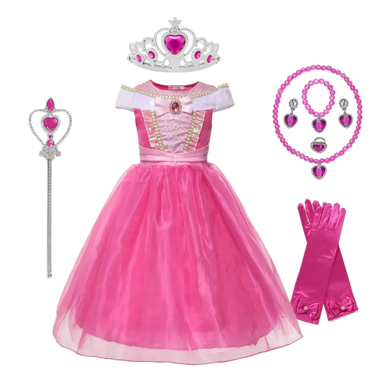 Enchanting Princess Dress-Up Set with Accessories & Tiara