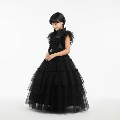 Enchanting Gothic Costume for Girls with Tulle Dress & Accessories