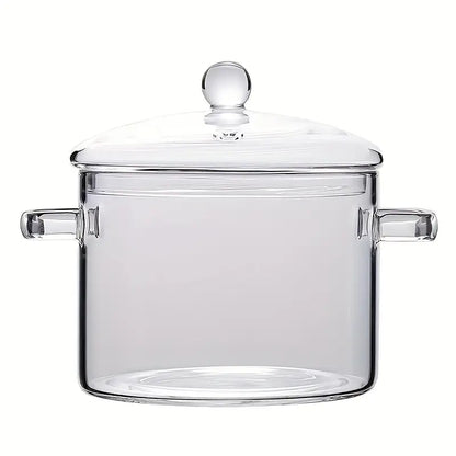 Transparent Cooking Pot with Handles – Glass Cookware (1360 ml)