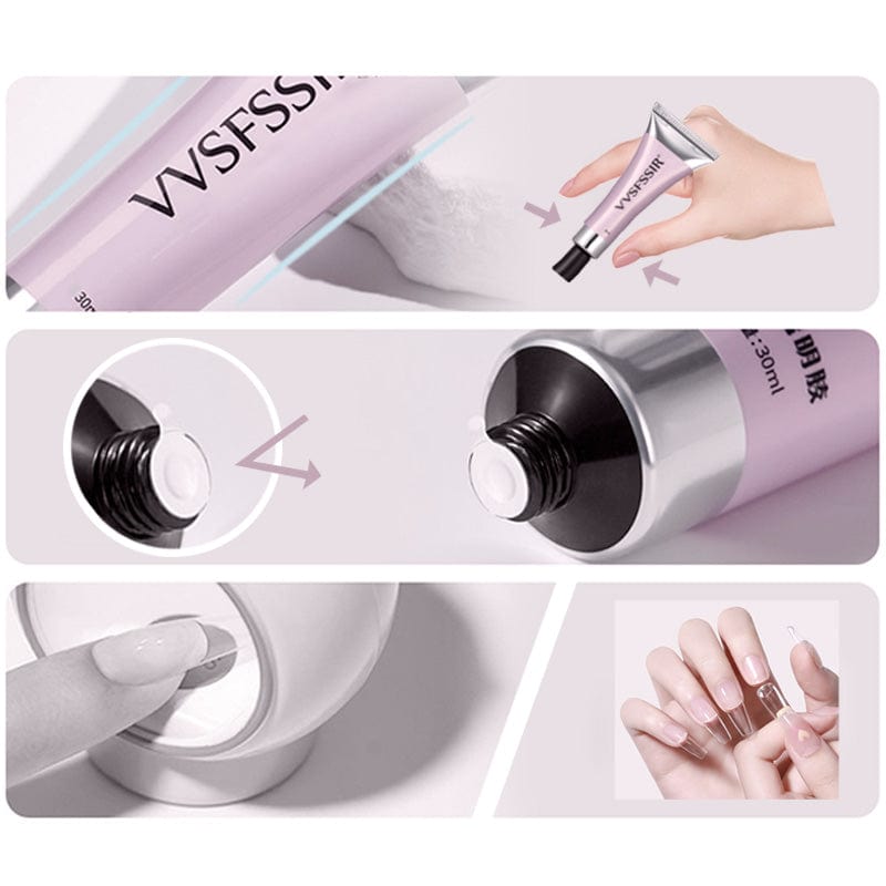 All-in-One Nail Adhesive Kit with UV Lamp and Remover