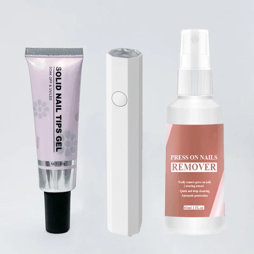 All-in-One Nail Adhesive Kit with UV Lamp and Remover