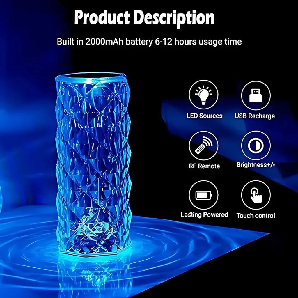 Enchanting Touch Lamp | 16 Vibrant Color Settings for Every Mood