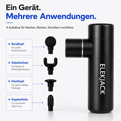 Compact Muscle Relief Gun with 4 Attachments & Intensity Settings