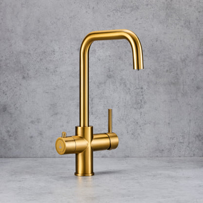 Instant Boiling Water Tap – 3-in-1 Design with Brushed Gold Color