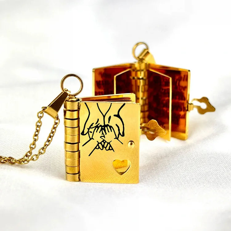 Memory Book Pendant Necklace – Meaningful Jewelry with Affectionate Message